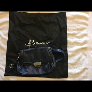 B. Makowsky Black Leather Purse